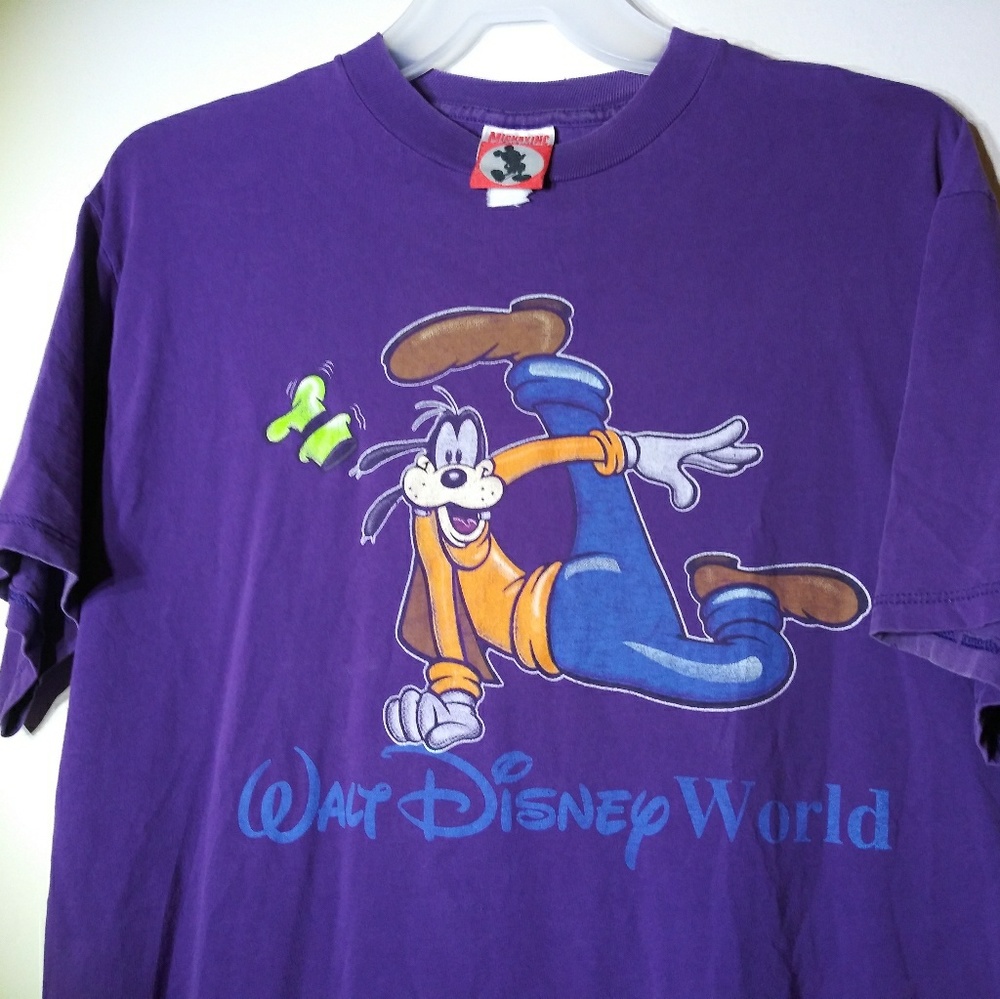 Vntg GOOFY Break dancing Walt Disney World t Shirt